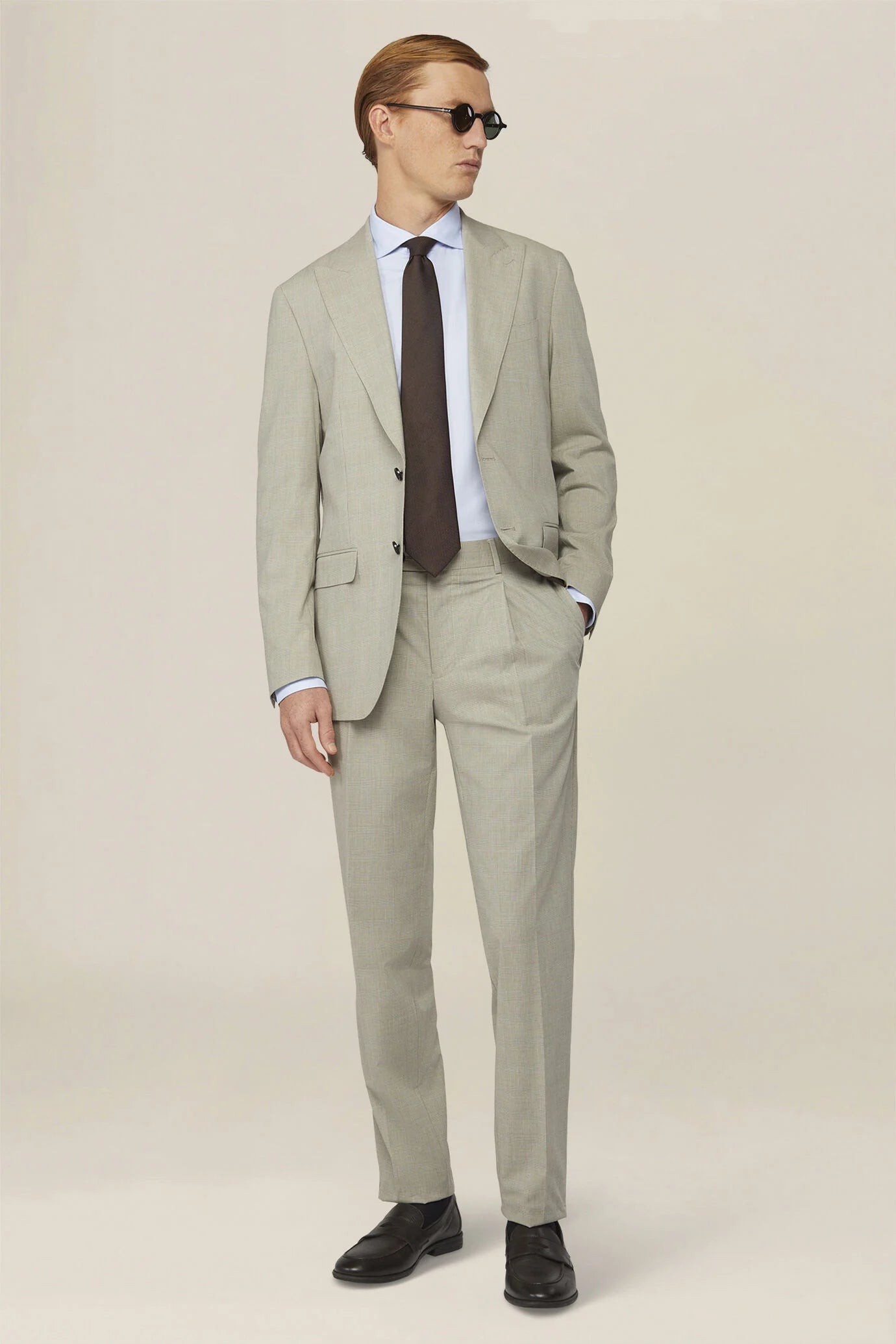 Men's single-breasted regular fit Prince of Wales check suit