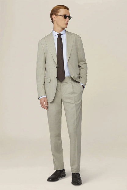 Men's single-breasted regular fit Prince of Wales check suit