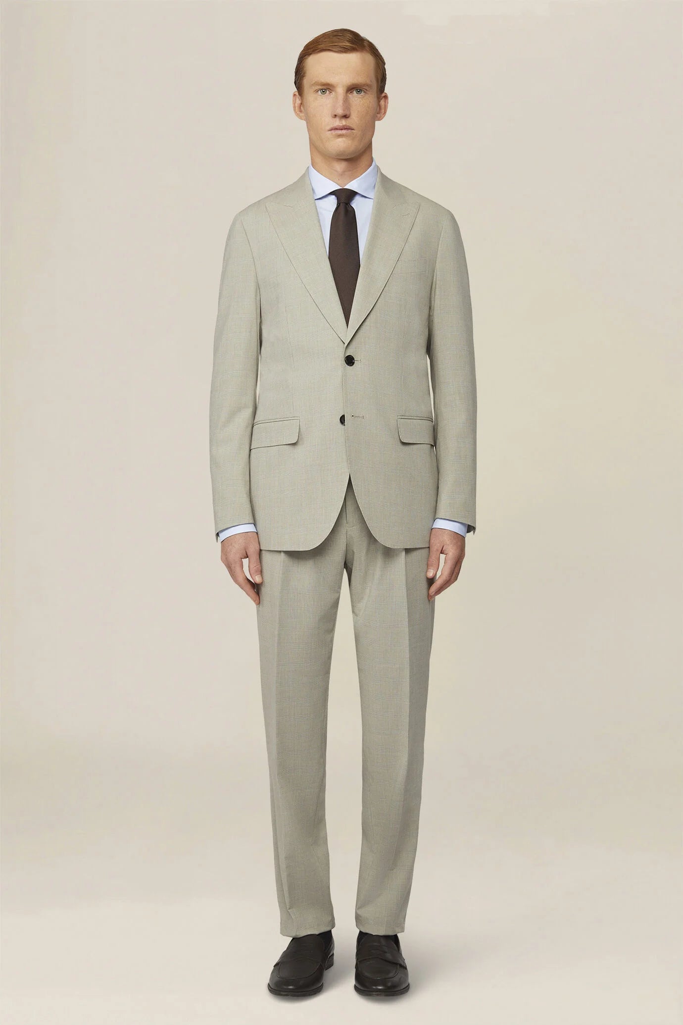 Men's single-breasted regular fit Prince of Wales check suit