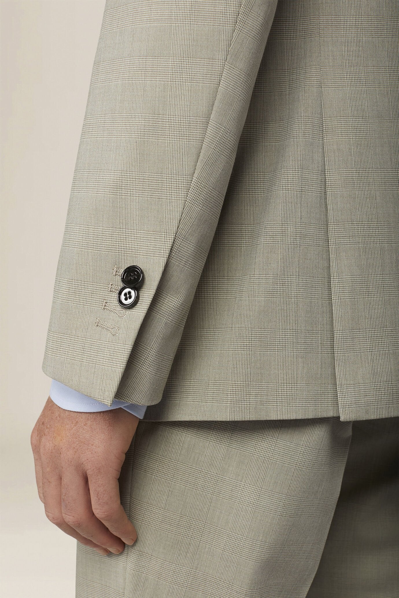 Men's single-breasted regular fit Prince of Wales check suit