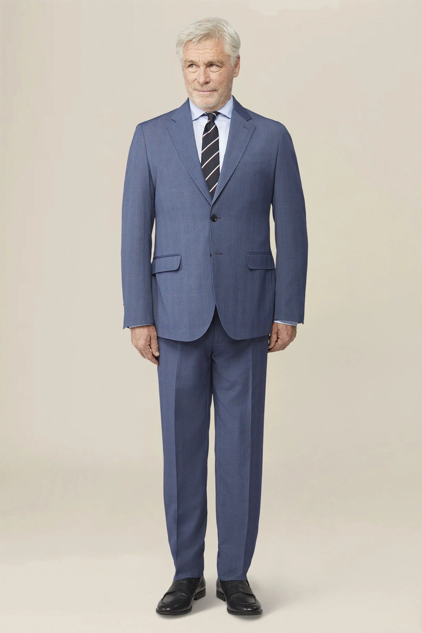 Men's single-breasted regular fit Prince of Wales check suit