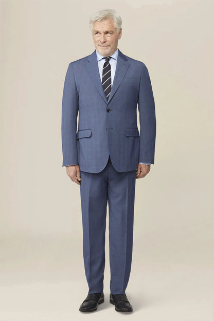 Men's single-breasted regular fit Prince of Wales check suit