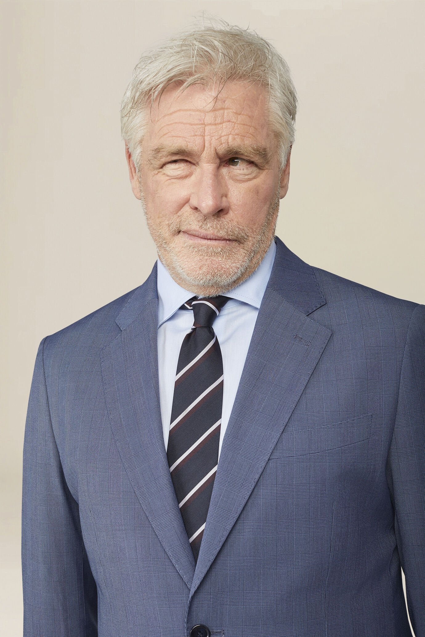 Men's single-breasted regular fit Prince of Wales check suit
