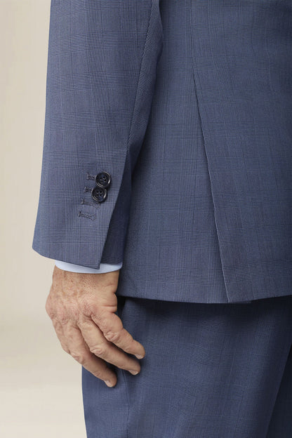 Men's single-breasted regular fit Prince of Wales check suit