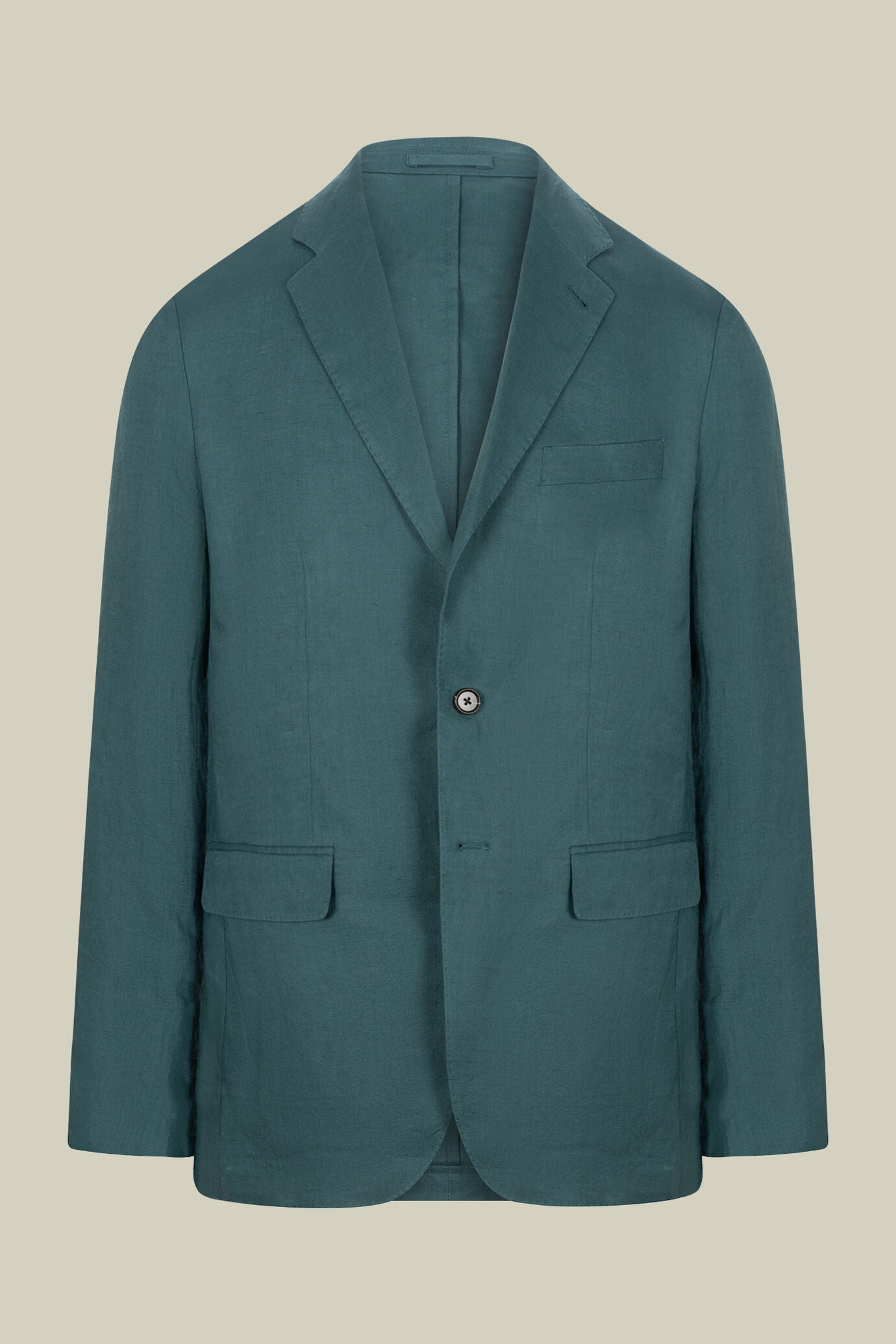 Men's single-breasted suit in 100% linen, regular fit