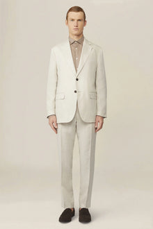 Men's single-breasted suit in 100% linen, regular fit