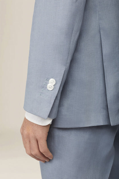 Men's single-breasted suit in 100% linen, regular fit