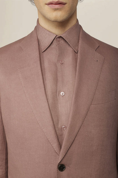 Men's single-breasted suit in 100% linen, regular fit