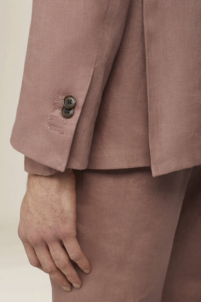 Men's single-breasted suit in 100% linen, regular fit