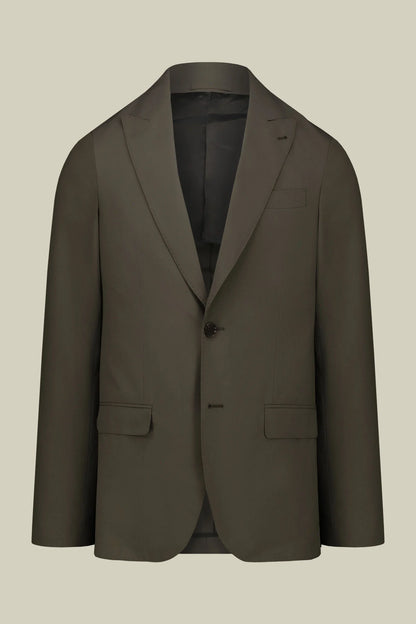 Plain men's suit with regular fit peak lapel jacket