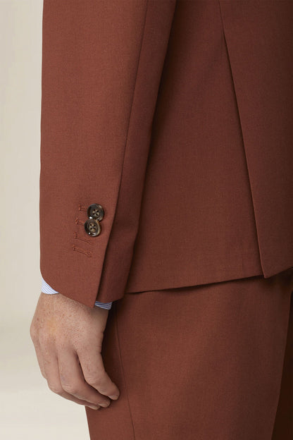 Plain men's suit with regular fit peak lapel jacket