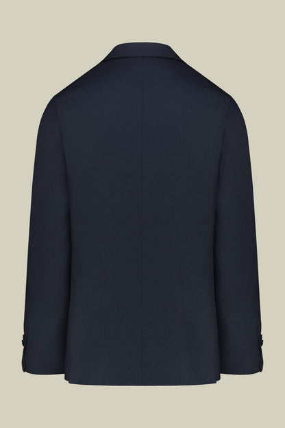Men's double-breasted suit in plain fabric, regular fit