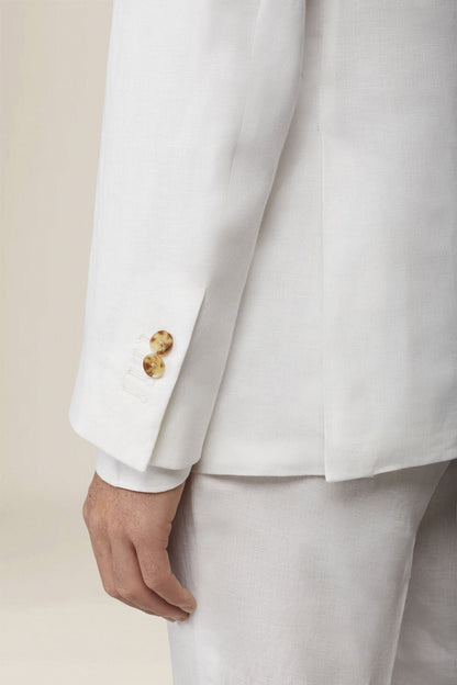 Men's double-breasted suit in 100% linen, regular fit