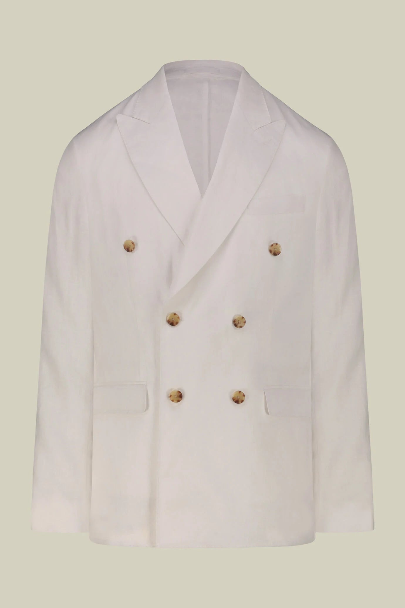 Men's double-breasted suit in 100% linen, regular fit