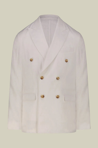 Men's double-breasted suit in 100% linen, regular fit