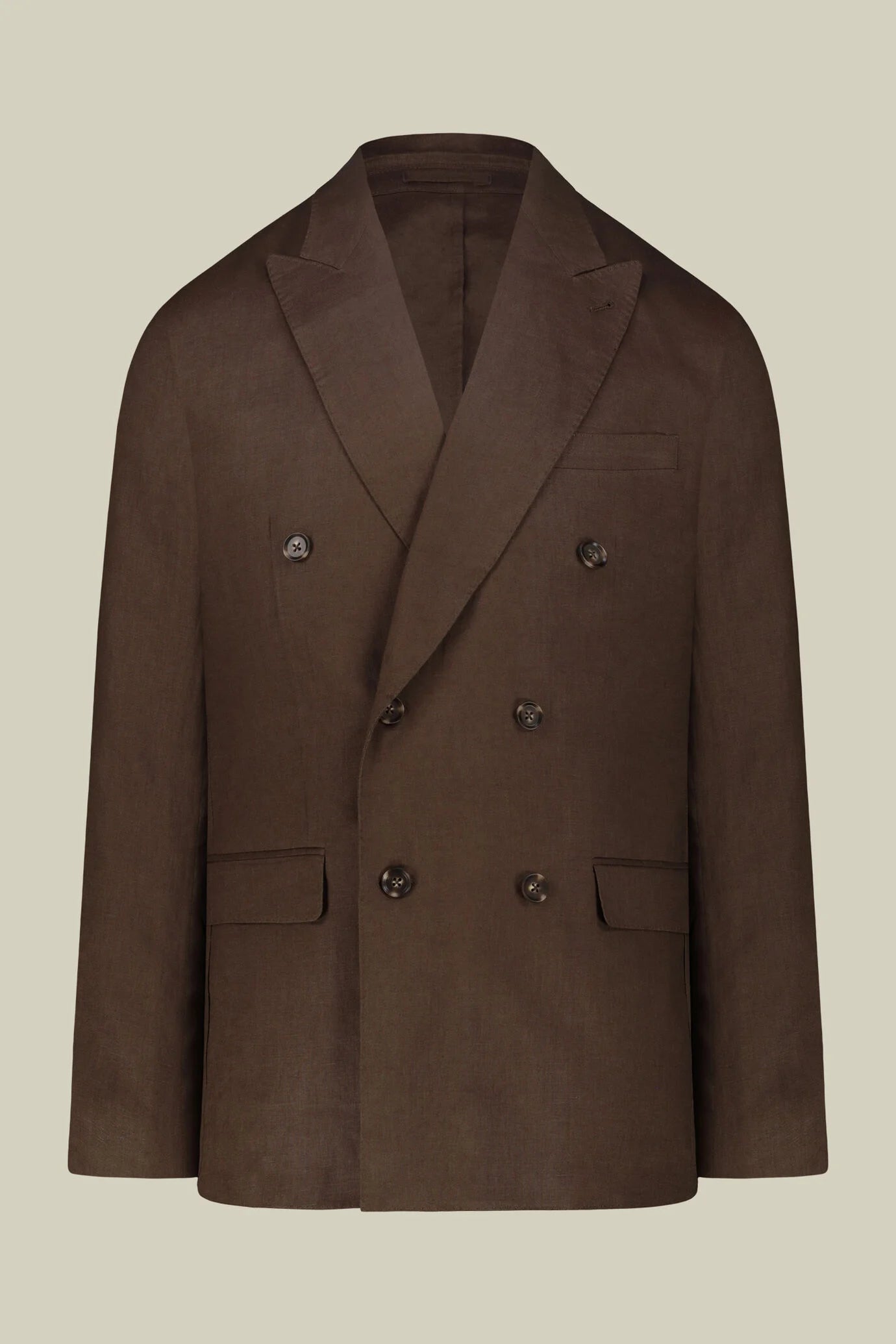 Men's double-breasted suit in 100% linen, regular fit