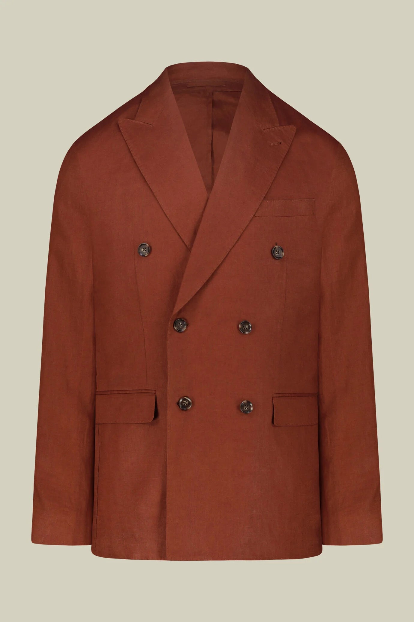 Men's double-breasted suit in 100% linen, regular fit