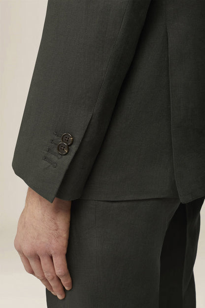 Men's double-breasted suit in 100% linen, regular fit