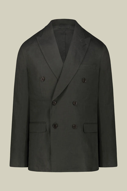 Men's double-breasted suit in 100% linen, regular fit