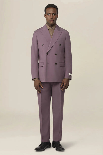 Men's double-breasted Bi-Stretch suit, regular fit