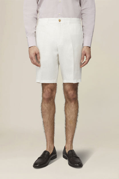 Men's 100% linen Bermuda shorts, regular fit