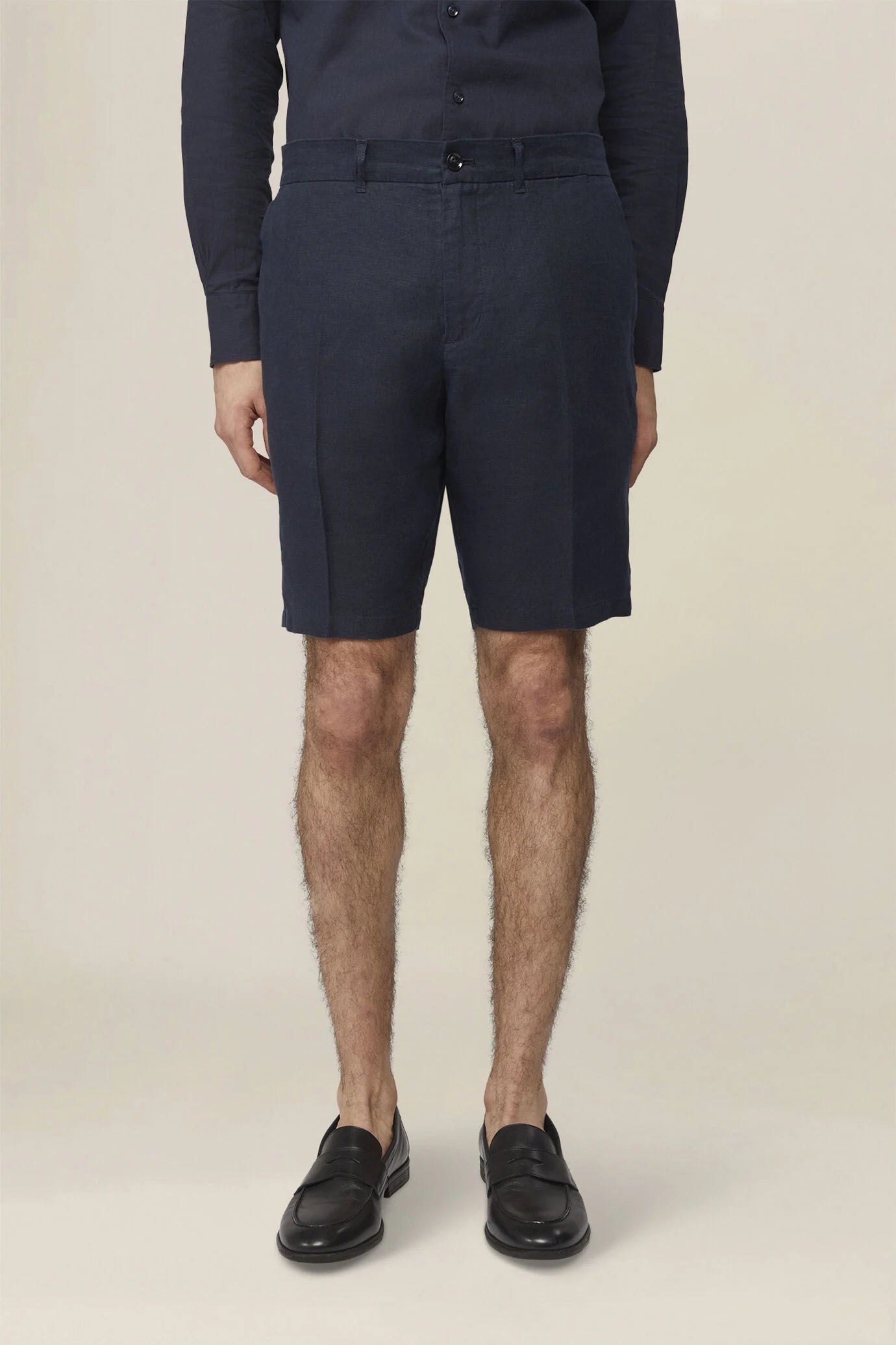 Men's 100% linen Bermuda shorts, regular fit