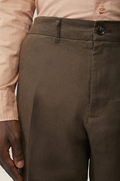 Men's 100% linen Bermuda shorts, regular fit