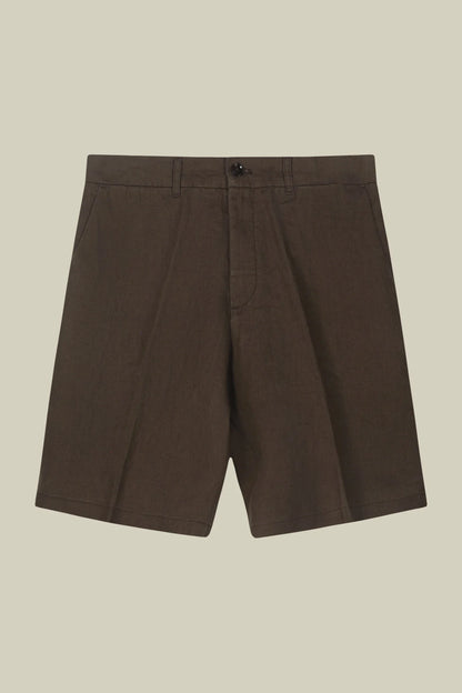 Men's 100% linen Bermuda shorts, regular fit