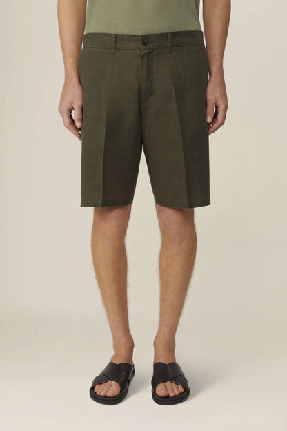 Men's 100% linen Bermuda shorts, regular fit