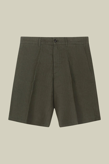 Men's 100% linen Bermuda shorts, regular fit