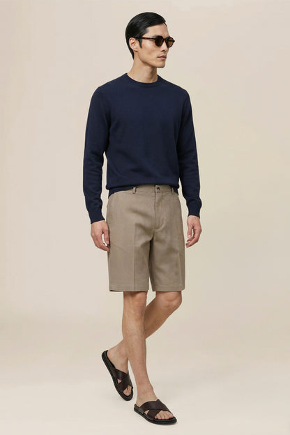 Men's 100% linen Bermuda shorts, regular fit