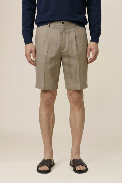 Men's 100% linen Bermuda shorts, regular fit