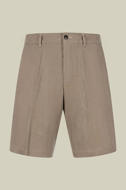Men's 100% linen Bermuda shorts, regular fit