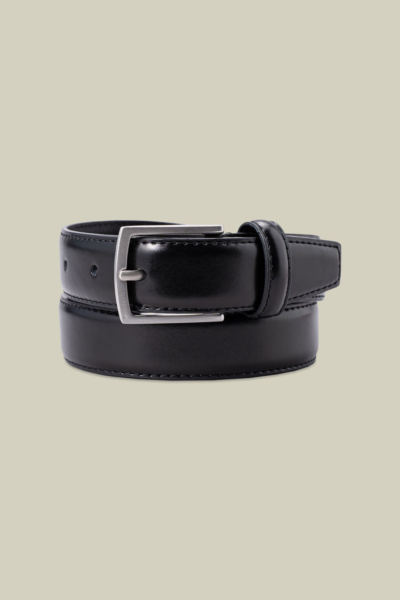 Classic men's belt in 100% leather with stitching