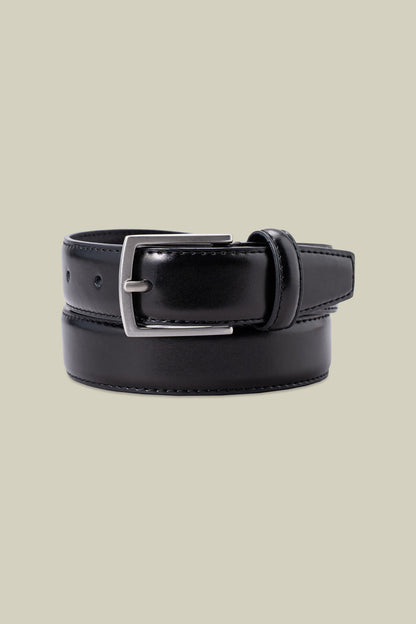 Classic men's belt in 100% leather with stitching