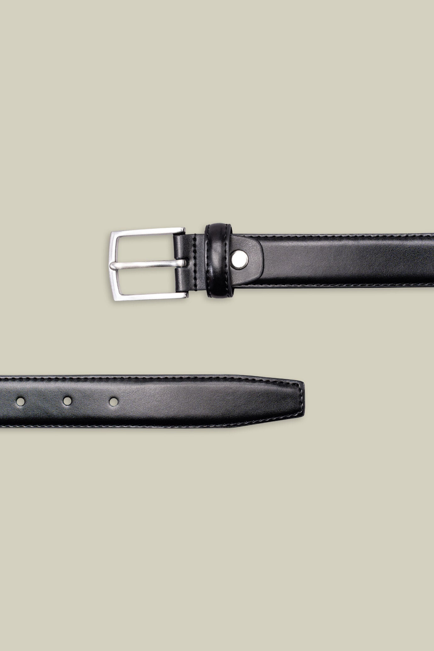 Classic men's belt in 100% leather with stitching