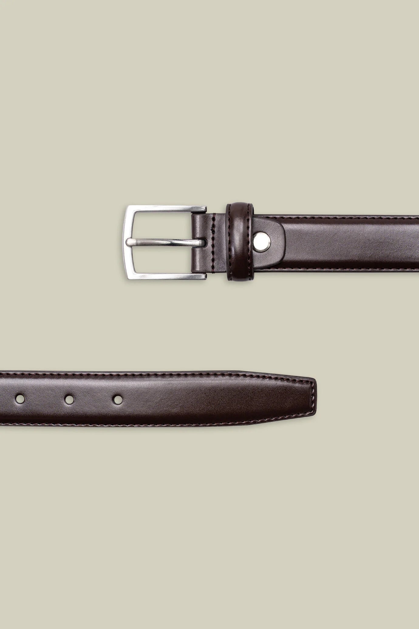 Classic men's belt in 100% leather with stitching