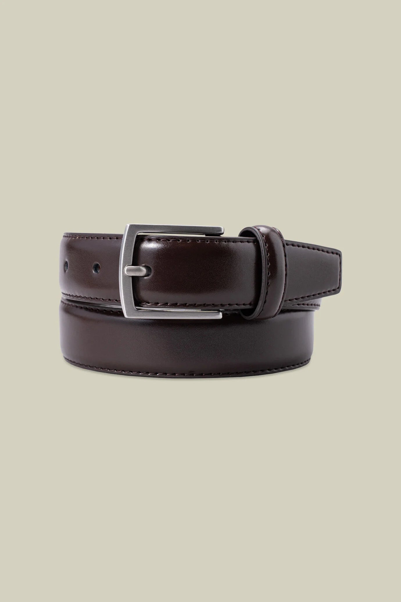 Classic men's belt in 100% leather with stitching