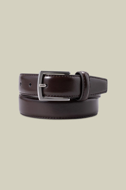 Classic men's belt in 100% leather with stitching