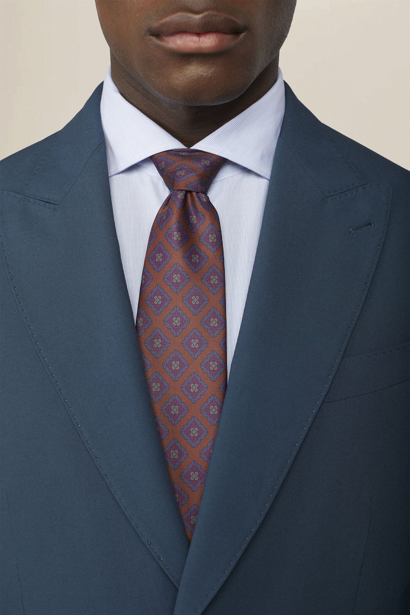 Men's tie with diamond print