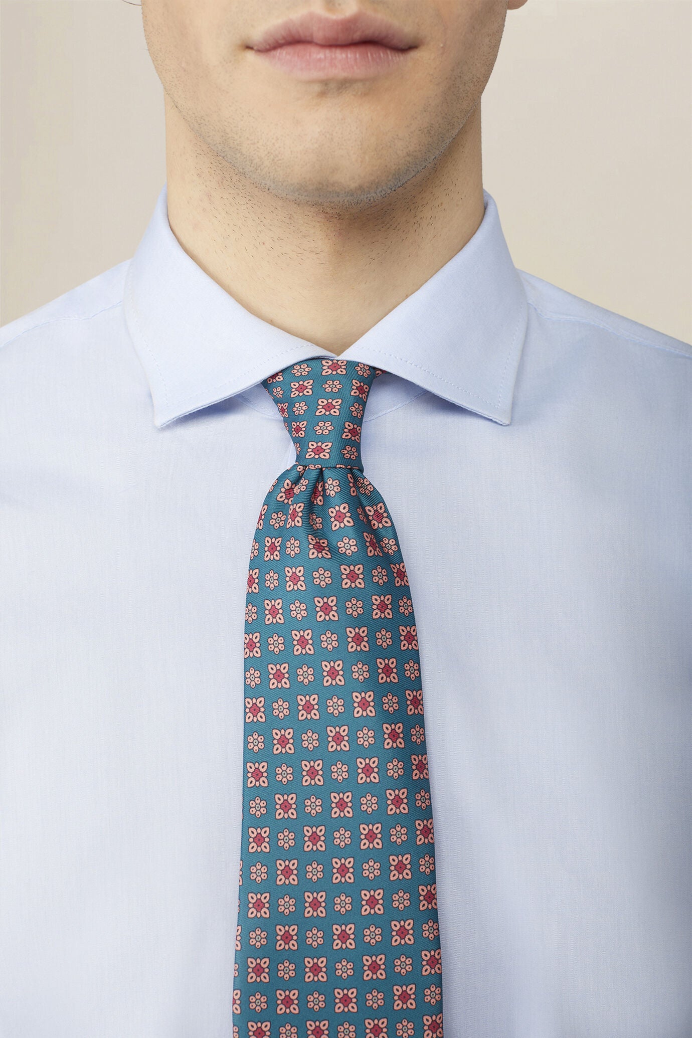 Men's tie with micro floral pattern