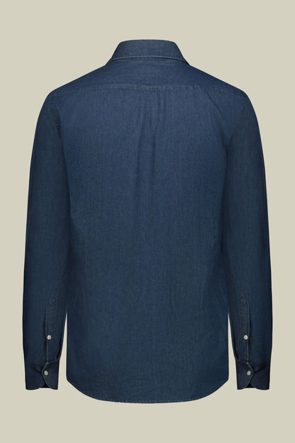 Men's 100% cotton slim fit denim shirt