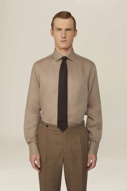 Men's 100% Linen Button-Down Shirt, Off-White