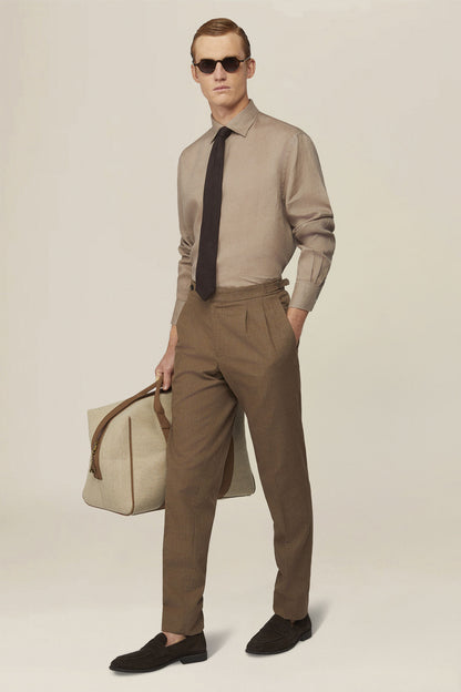 Men's 100% Linen Button-Down Shirt, Off-White