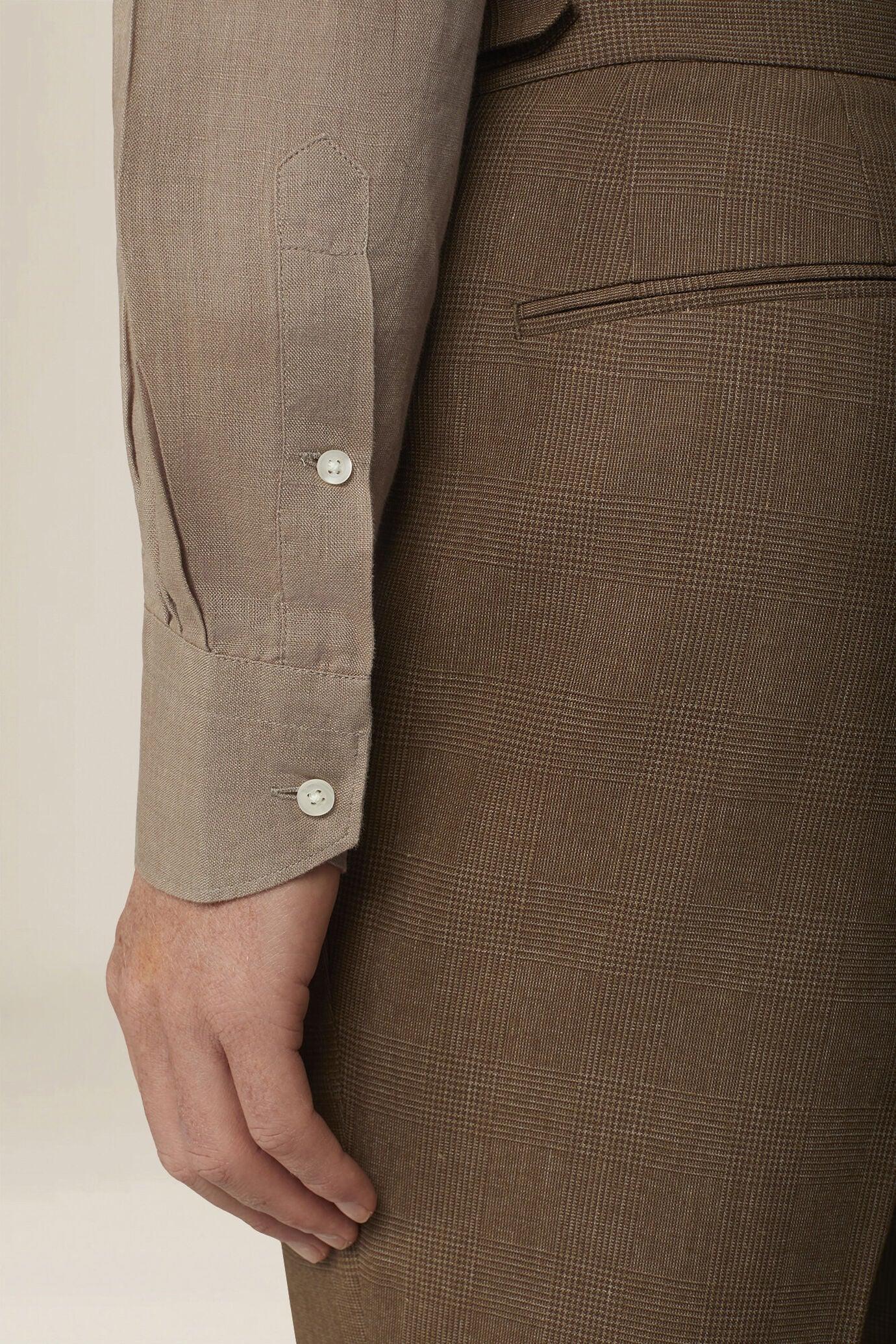Men's 100% Linen Button-Down Shirt, Off-White