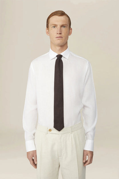 Men's 100% Linen Button-Down Shirt, Off-White