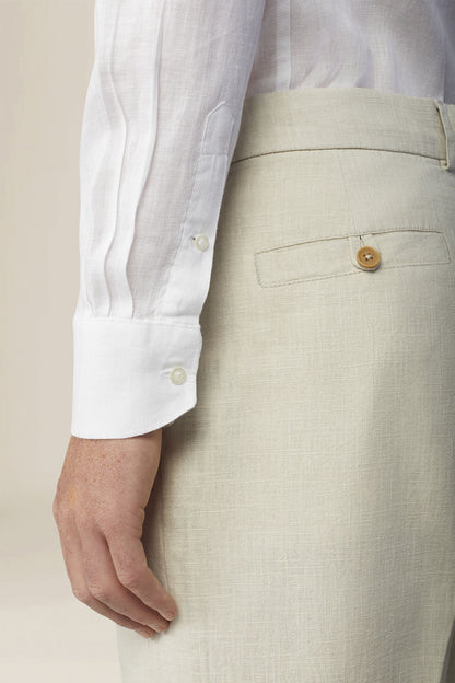 Men's 100% Linen Button-Down Shirt, Off-White