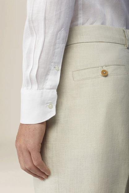 Men's 100% Linen Button-Down Shirt, Off-White