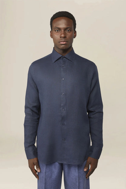 Men's 100% Linen Button-Down Shirt, Off-White