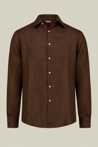 Men's 100% Linen Button-Down Shirt